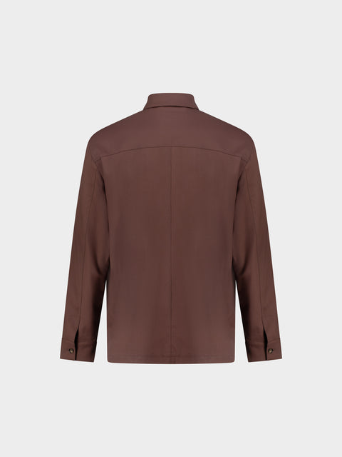 100% Wool Overshirt in Testa di Moro