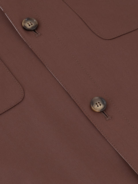 100% Wool Overshirt in Testa di Moro