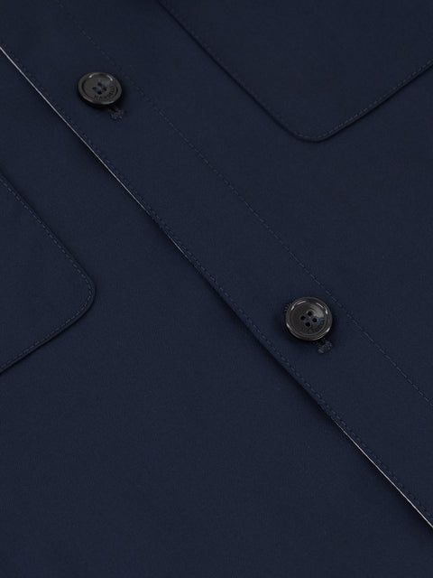 100% Wool Overshirt in Blu Notte