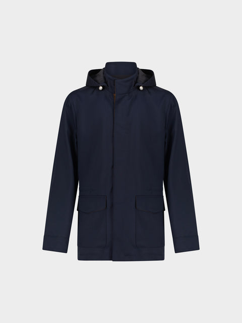 Wool 3/4 Jacket in Blu Navy
