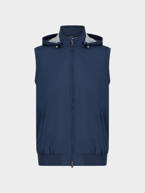 Technical Fabric Vest in Blu Avio