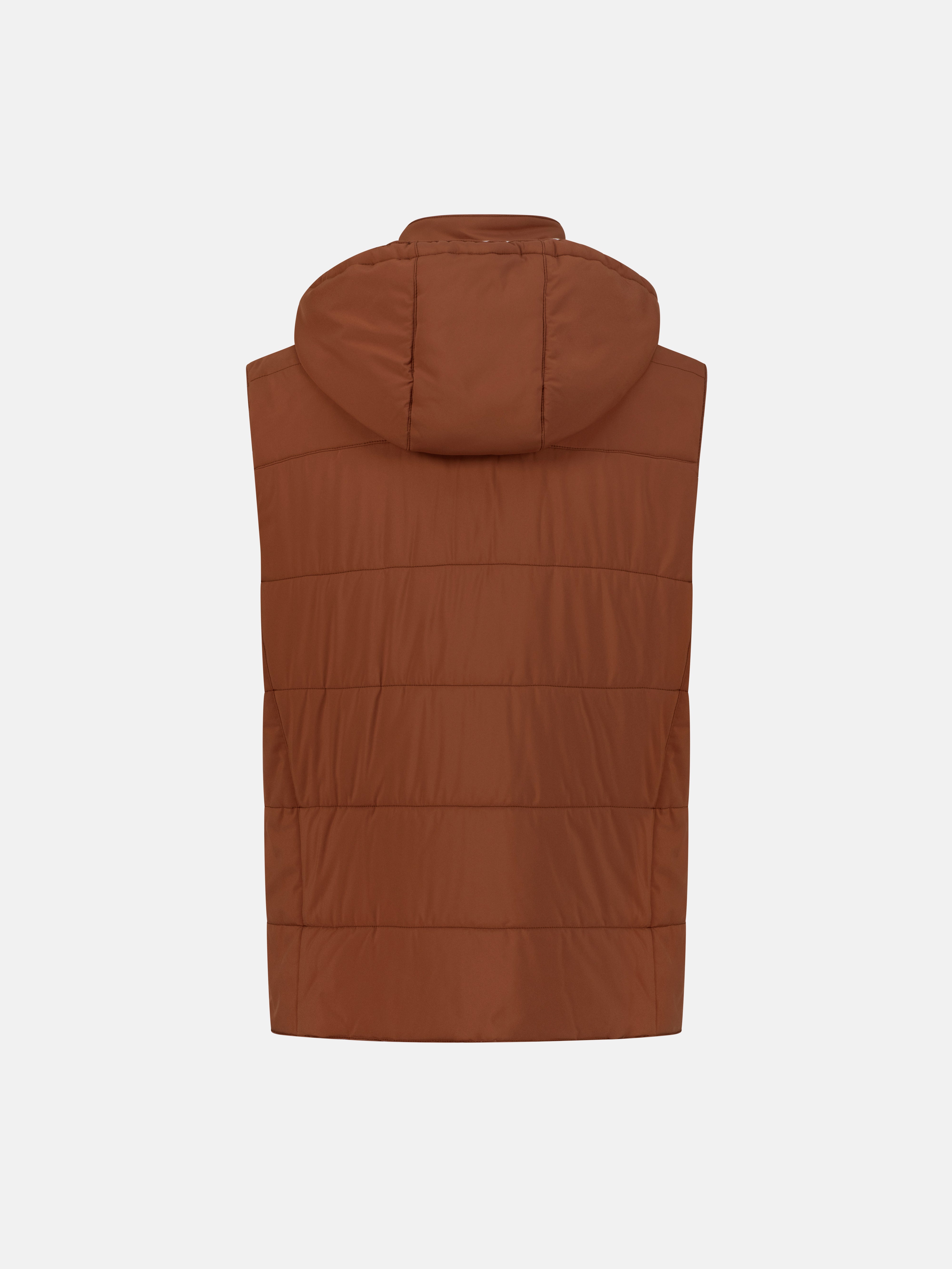 Nylon Hooded Vest - Brick