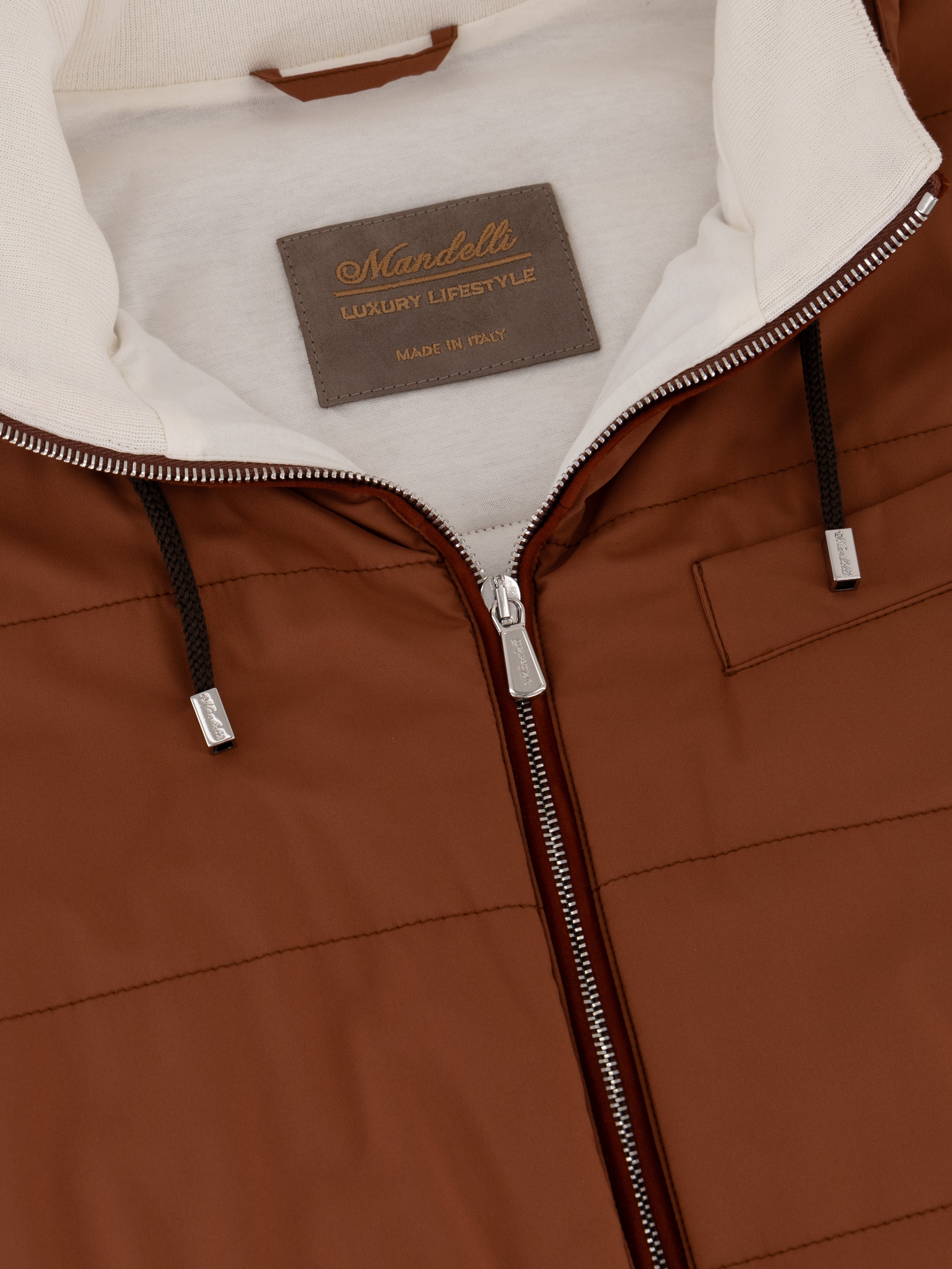 Nylon Hooded Vest - Brick