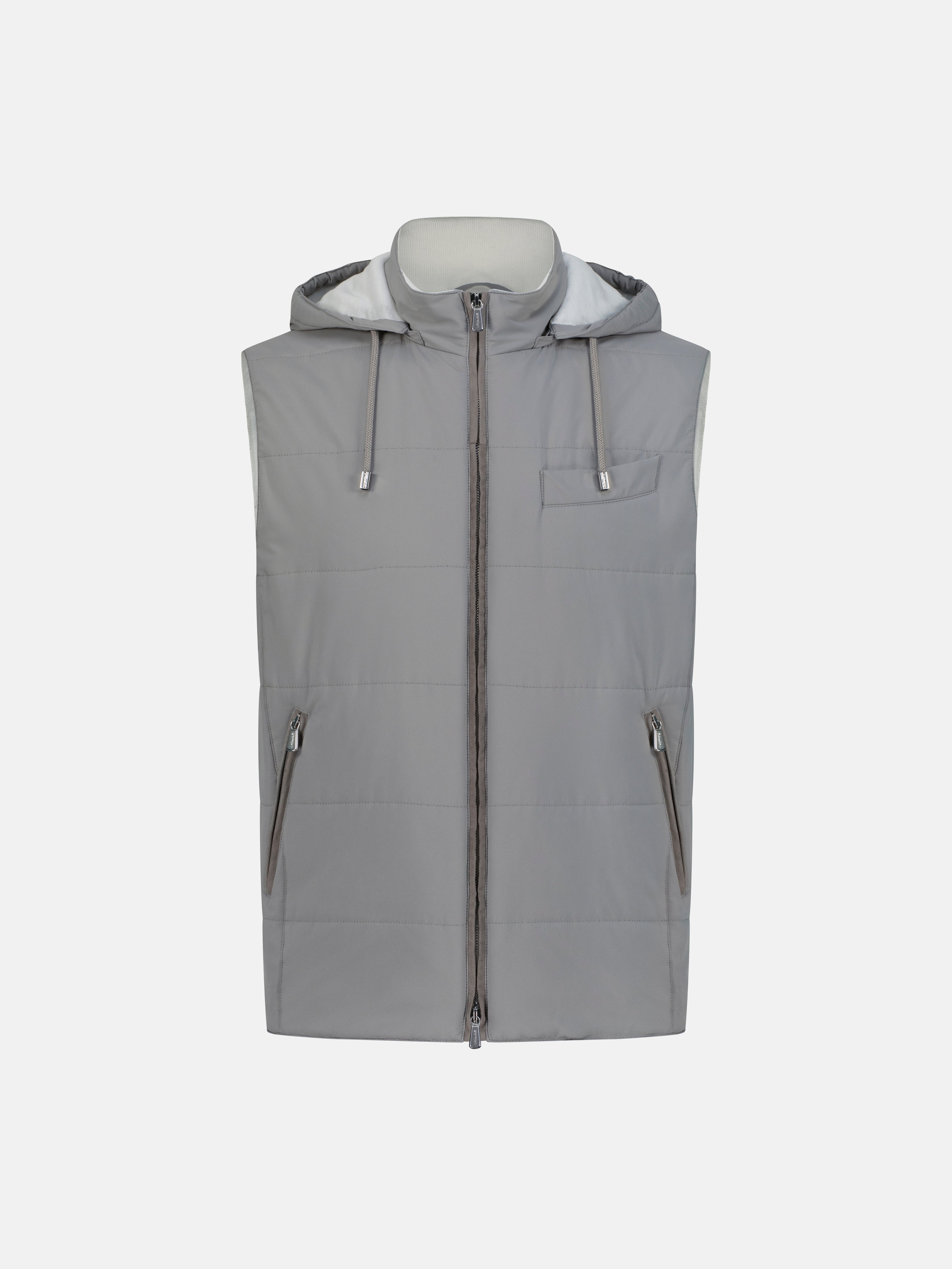 Nylon Hooded Vest - Gray