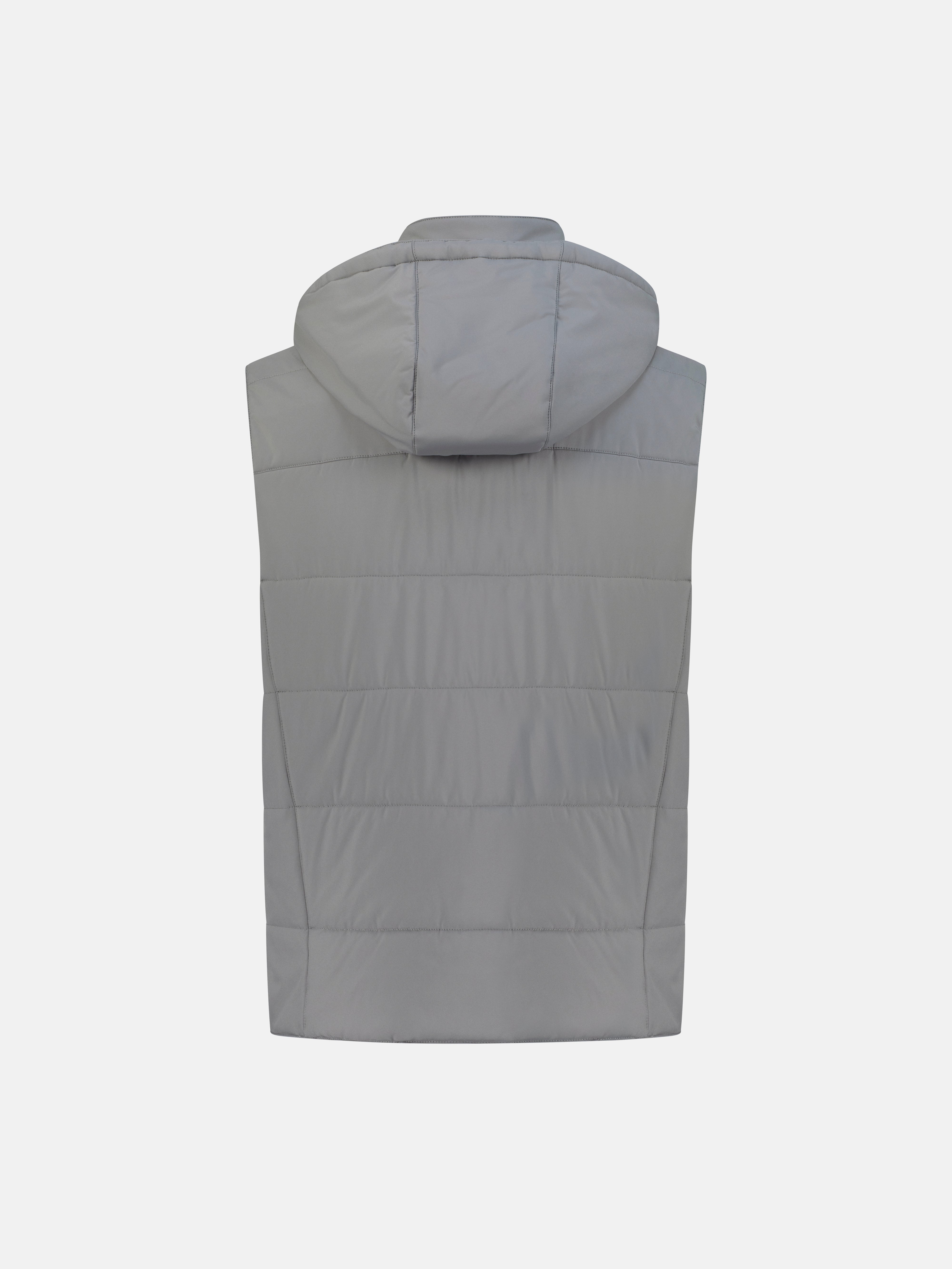 Nylon Hooded Vest - Gray