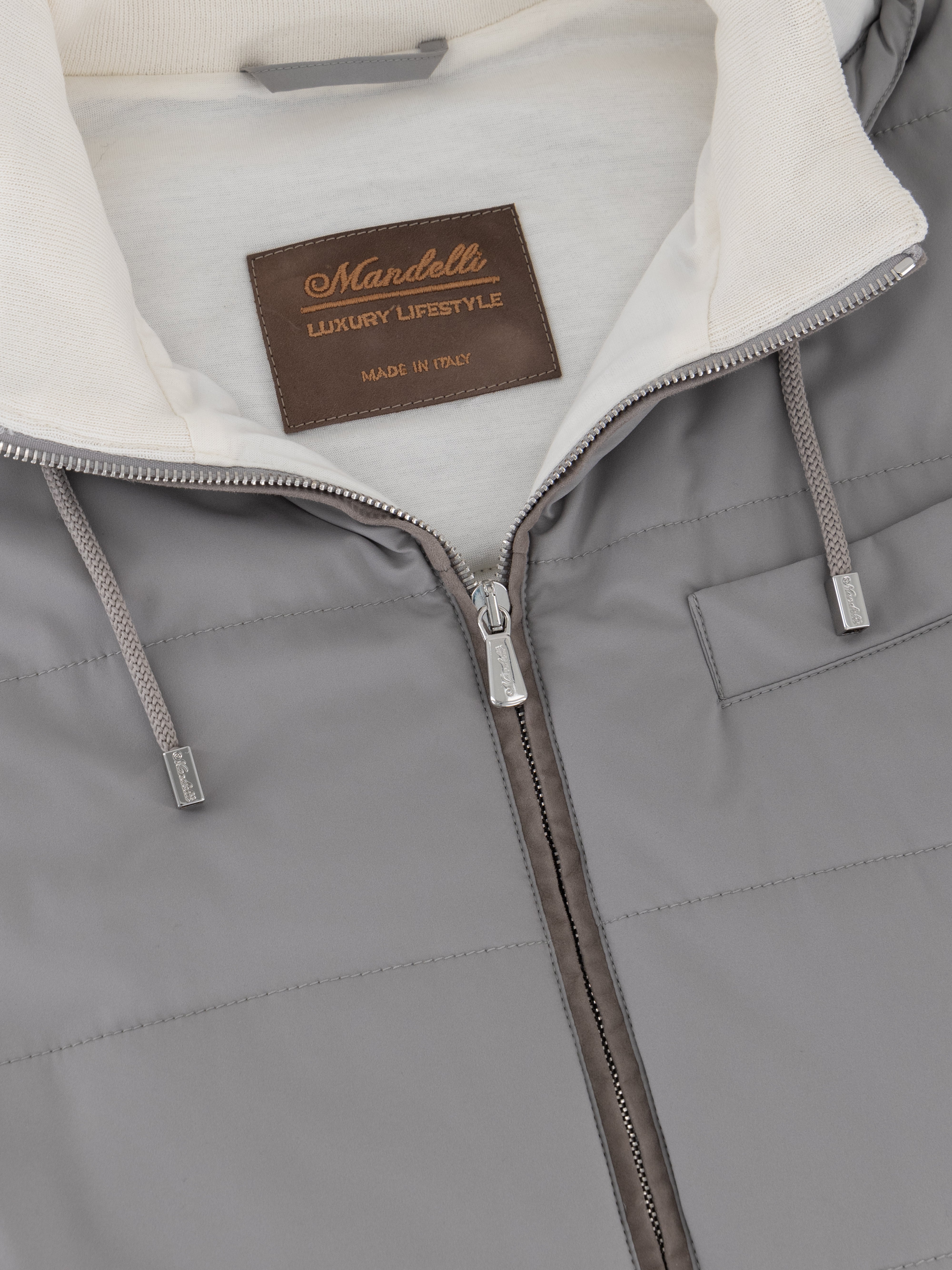 Nylon Hooded Vest - Gray