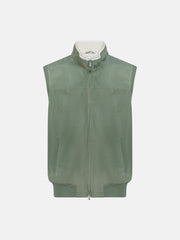 Suede Zip Vest – Verde Salvia