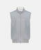 Gray vest with a white shirt underneath on a light gray background