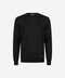 Knitted Round Neck Sweater in Pure Wool – Black