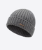 Pure Cashmere Ribbed Beanie- Deep grey