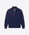 Wool & Cashmere Zip High-Neck Sweater-Navy blue