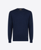 Knitted Round-Neck Sweater in Pure Wool – Navy Blue