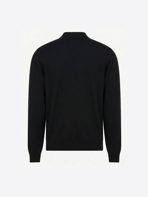 Knitted Wool Polo – Black