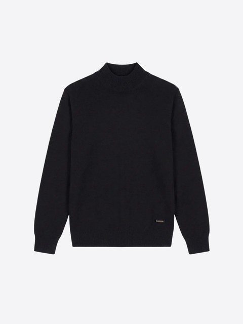 Wool & Cashmere Knitted Highneck - Black
