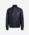 Leather Blouson Jacket – Navy Blue