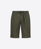 Linen & Cotton Drawstring Bermuda in Verde Militare