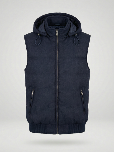 Wool & Cashmere Tailored Vest- Blue
