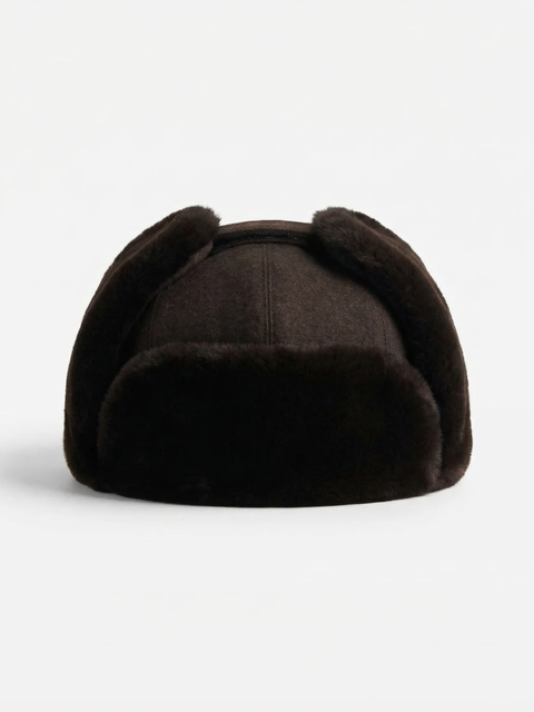 Cashmere & Mink Cap- Brown
