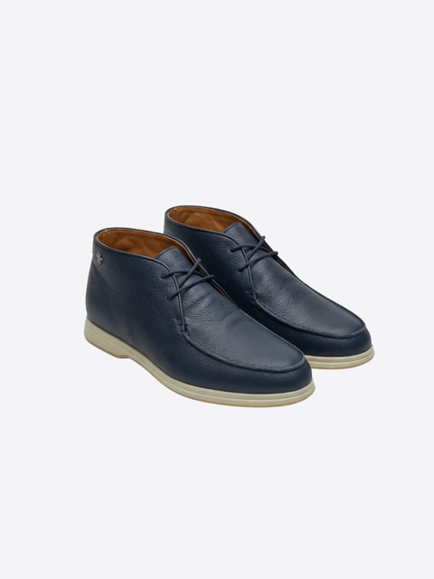 Taurus Leather Moc-Toe Boots – Navy Blue
