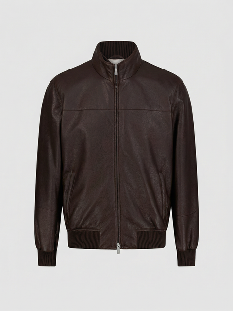 Classic Leather Blouson – Dark Brown