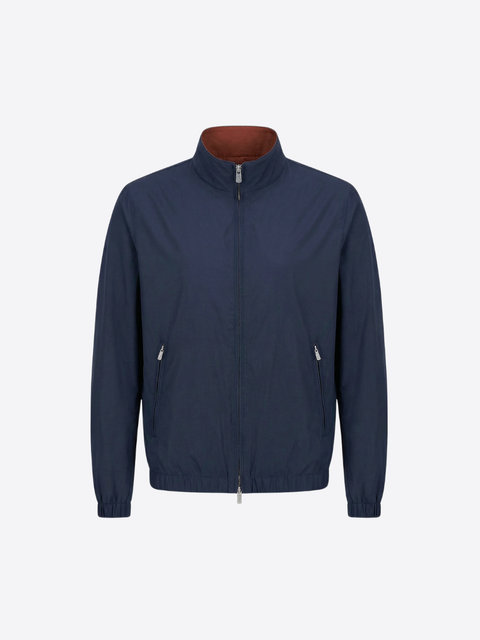 Doppio Stile Reversible Nylon Jacket in Navy Terraccota