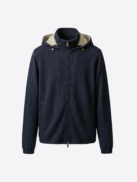 Pure Cashmere Blouson- Night Blue