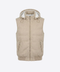 Virgin Wool & Cashmere Hooded Down Vest — Beige
