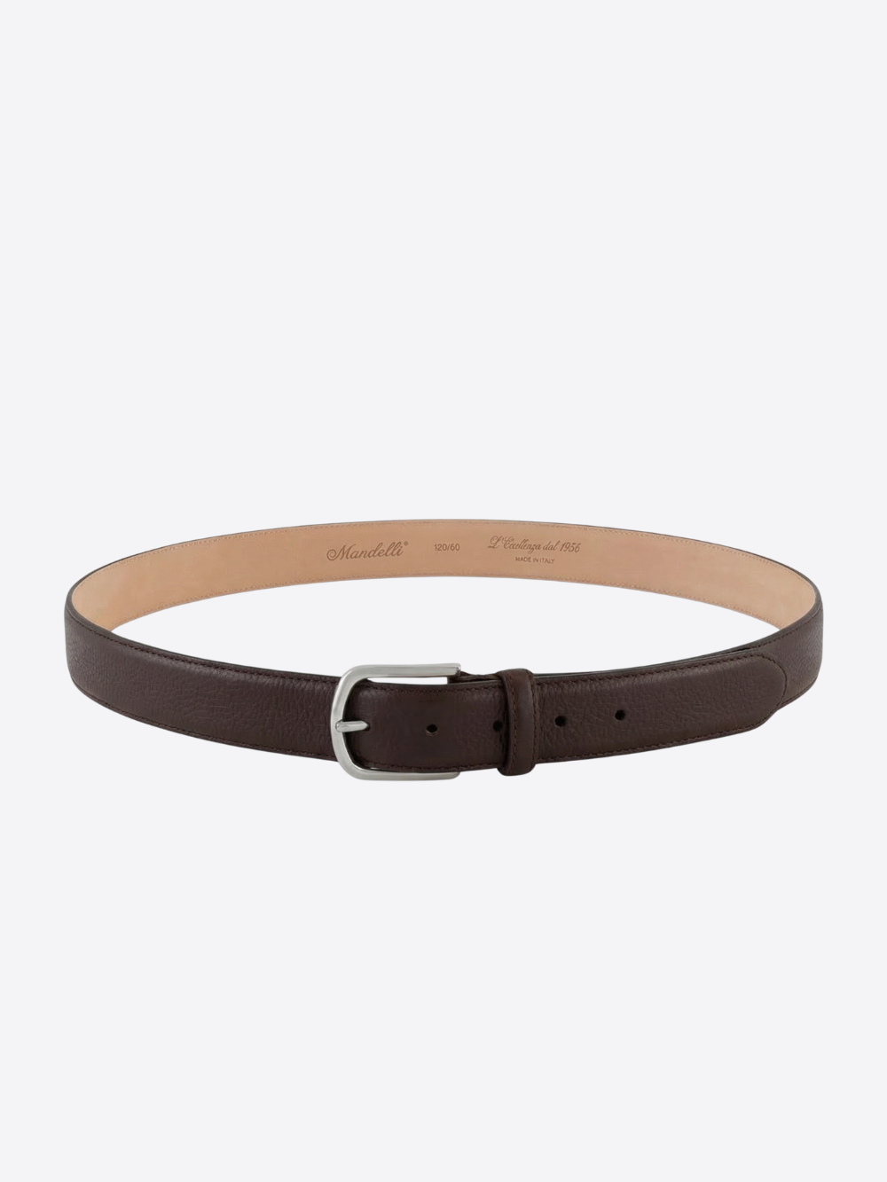Grained Leather Belt – Dark Brown