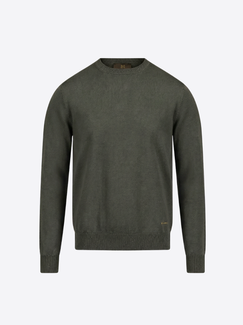 Wool & Cashmere Roundneck Sweater – Olive