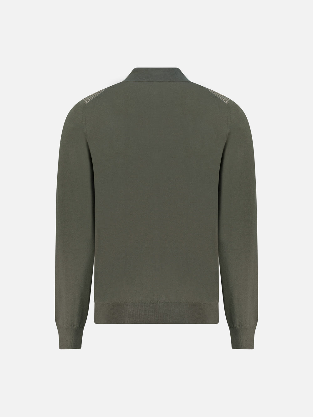 Virgin Wool Zip Polo - Verde