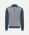 Virgin Wool Zip Polo - Indigo