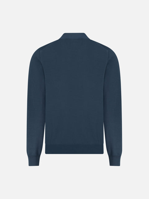 Virgin Wool Zip Polo - Asphalt