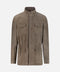 Baby Suede Field Jacket with Detachable Mink Collar — Beige