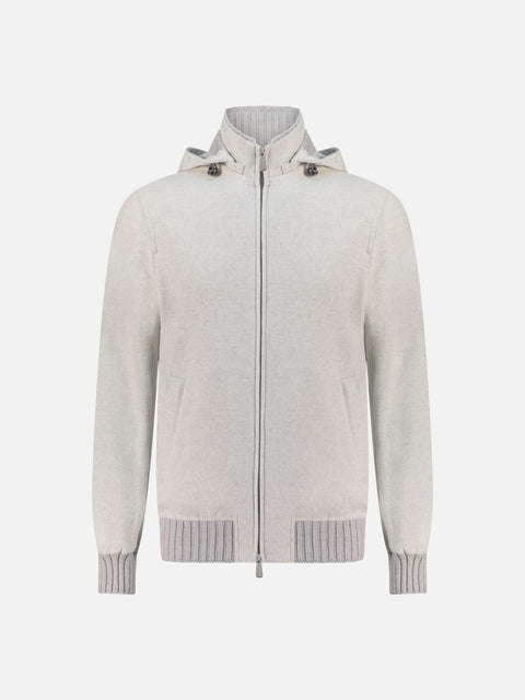 Cashmere Sport Bomber - Light Gray