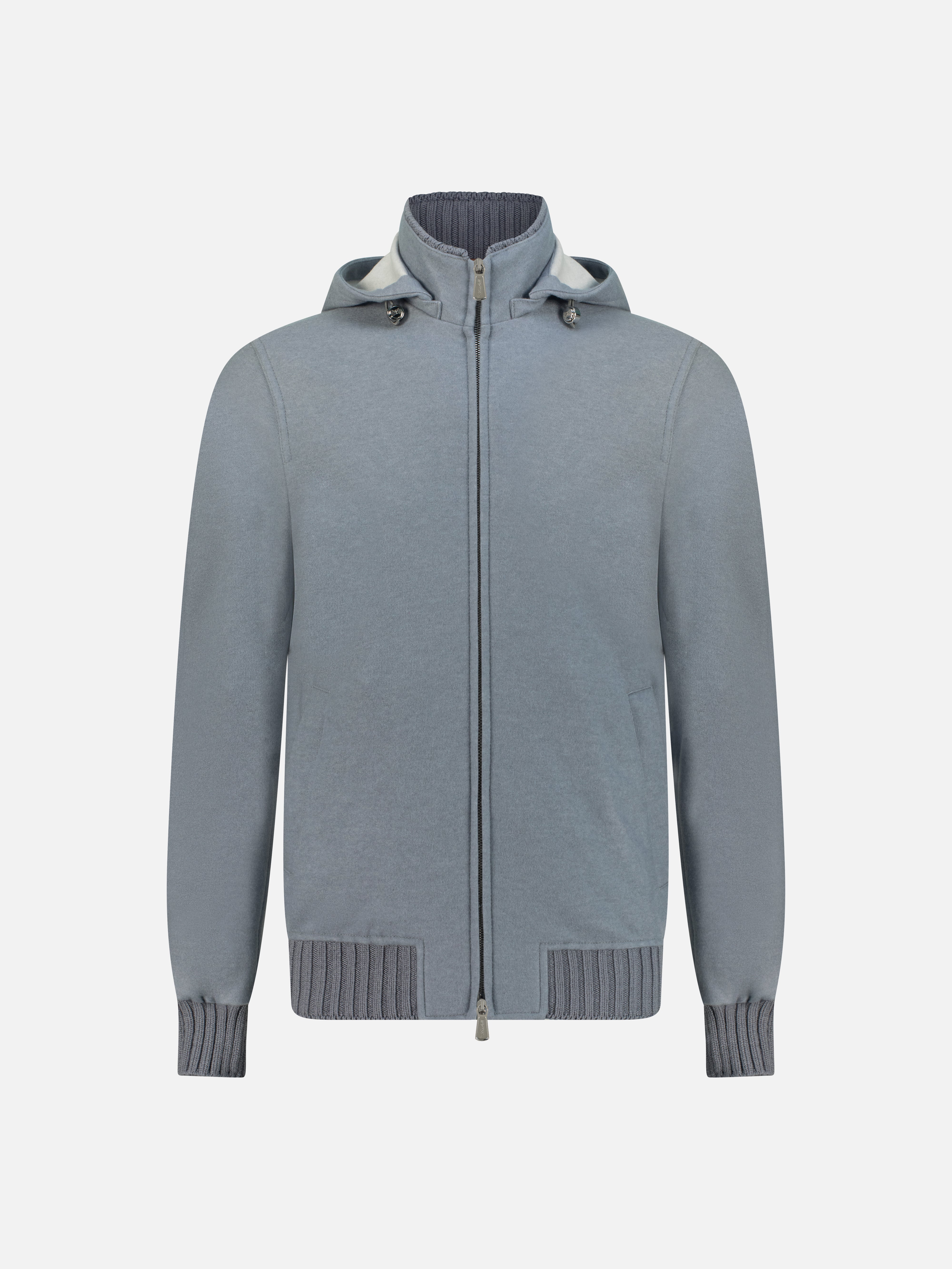 Cashmere Sport Bomber - Azzuro