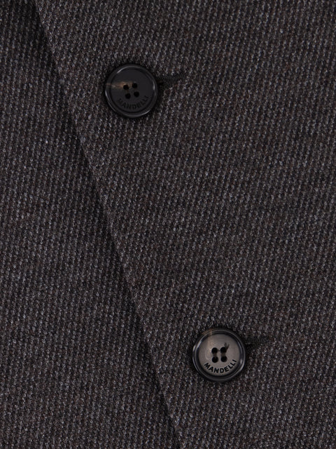 Soft Tailored Wool & Cotton Blazer- Dark Brown