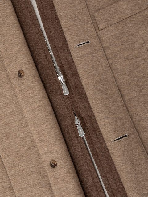 Cashmere Blend Blazer with Detachable Front — Sesame