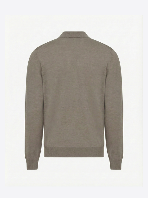 Pure Wool Knitted Polo – Beige