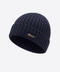 Pure Cashmere Ribbed Beanie- Deep Navy