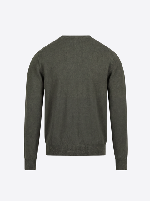 Wool & Cashmere Roundneck Sweater – Olive