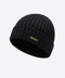 Pure Cashmere Ribbed Beanie- Black