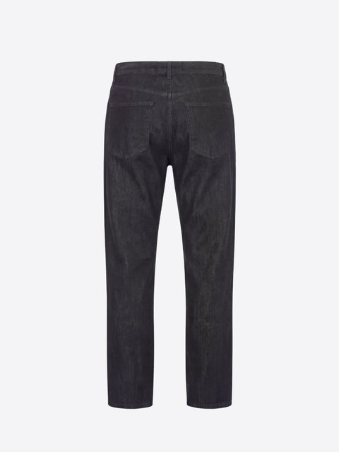 Stretch Cotton Denim Trousers- Black