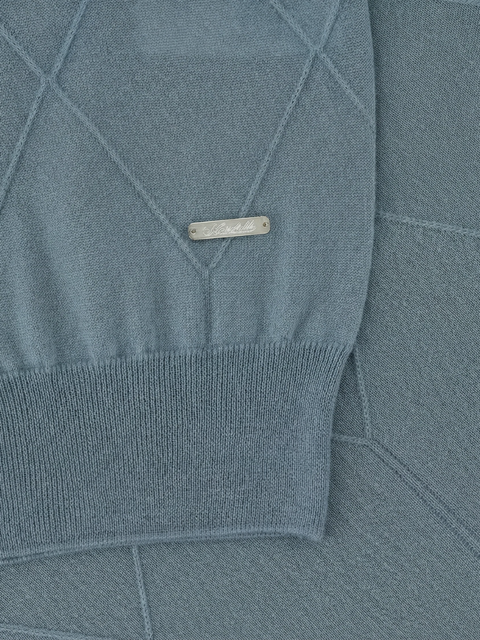 Knitted High-Neck Sweater in Pure Wool – Deep Grey