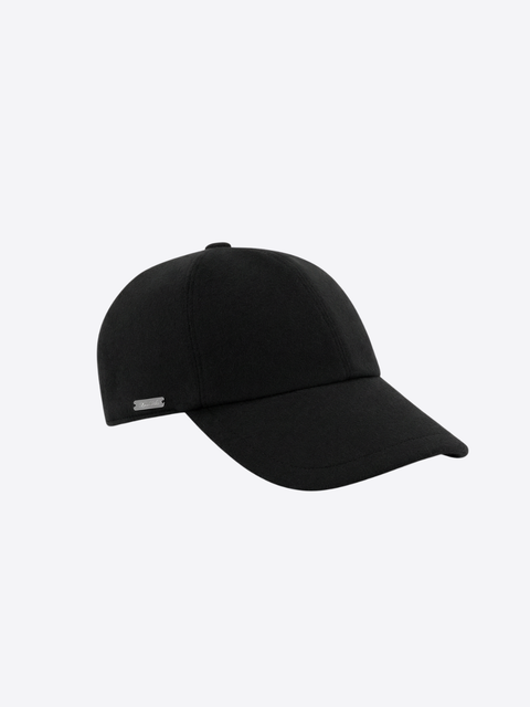 Cashmere Baseball Cap – Black
