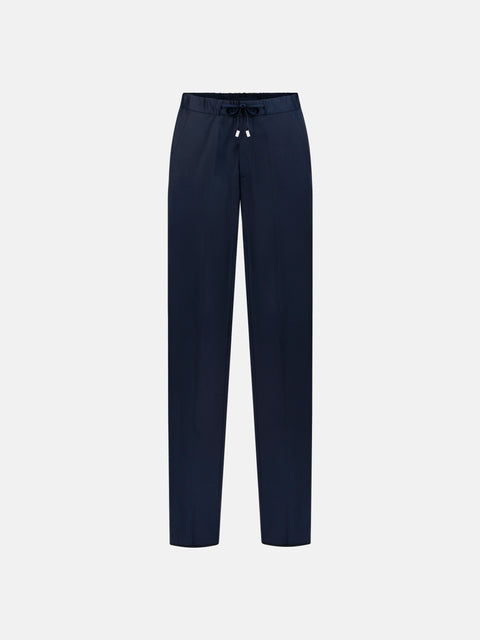Pure Wool Jogging Trousers -Deep Blue