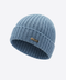 Pure Cashmere Ribbed Beanie- Light Blue