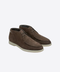 Nubuck Leather Moc-Toe Boots with Fur Lining – Dark Brown