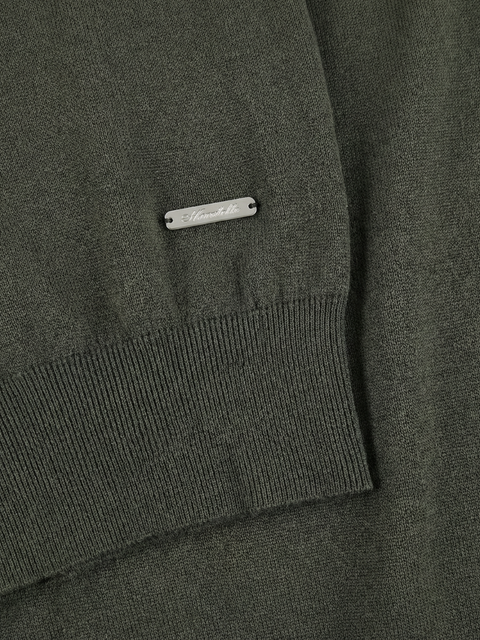 Wool & Cashmere Roundneck Sweater – Olive