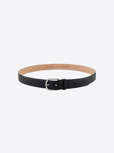 Grained Leather Belt – Black