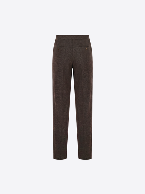 Wool & Cotton Drawstring Trousers – Burnt Brown
